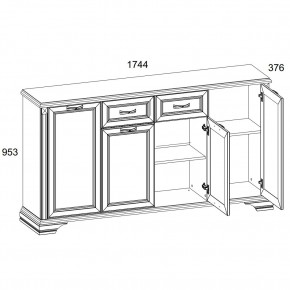 Тумба 4D1S, MONAKO, цвет Сосна винтаж/дуб анкона в Пойковском - poikovskii.ok-mebel.com | фото 2