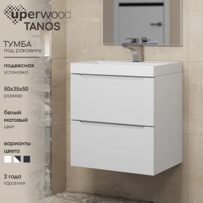 Тумба под раковину Uperwood Tanos 50 см, подвесная, белая матовая в Пойковском - poikovskii.ok-mebel.com | фото 6
