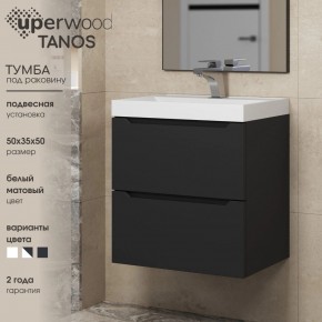Тумба под раковину Uperwood Tanos 50 см, подвесная, черная матовая в Пойковском - poikovskii.ok-mebel.com | фото 4