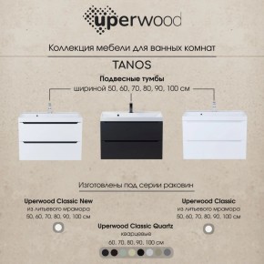 Тумба под раковину Uperwood Tanos 70 см, подвесная, белая/графит в Пойковском - poikovskii.ok-mebel.com | фото 10