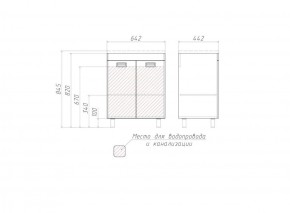 Тумба под умывальник Elen 65 Cube без ящика Домино (DC5002T) в Пойковском - poikovskii.ok-mebel.com | фото 3