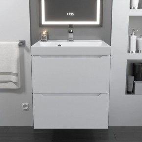 Тумба с раковиной Uperwood Tanos 50 см, подвесная, белая матовая в Пойковском - poikovskii.ok-mebel.com | фото 10