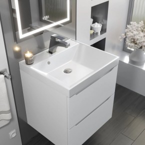 Тумба с раковиной Uperwood Tanos 50 см, подвесная, белая матовая в Пойковском - poikovskii.ok-mebel.com | фото 9
