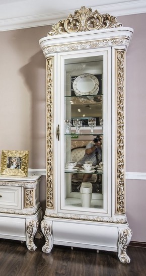 Витрина одностворчатая Алсу (белый глянец) в Пойковском - poikovskii.ok-mebel.com | фото 2